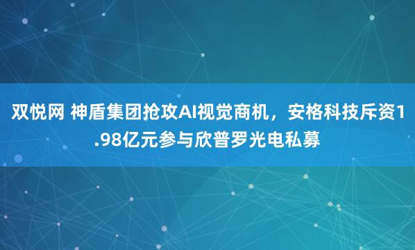 双悦网 神盾集团抢攻AI视觉商机，安格科技斥资1.98亿元参与欣普罗光电私募